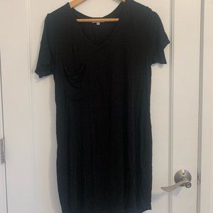 Z Supply V neck Black Tshirt Dress Small